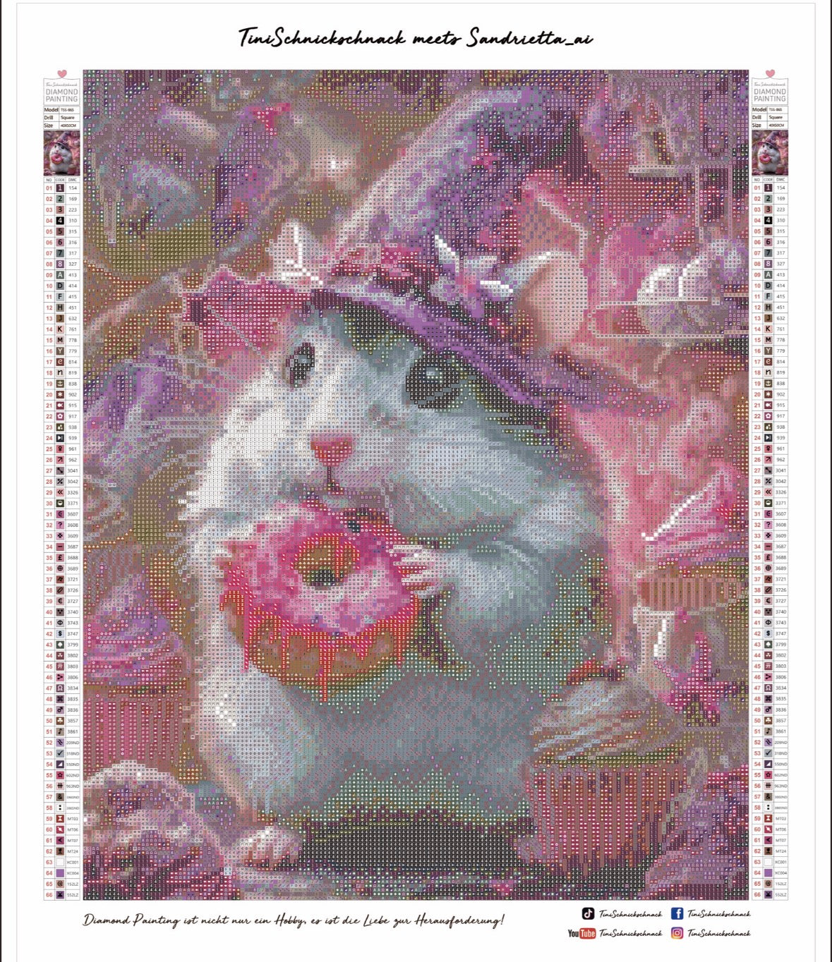 Diamond Painting Bild "Halloween Hamster Sally" von AI-Artist Sandrietta_ai (inkl. Feenstaub) 40x50cm TSS-865
