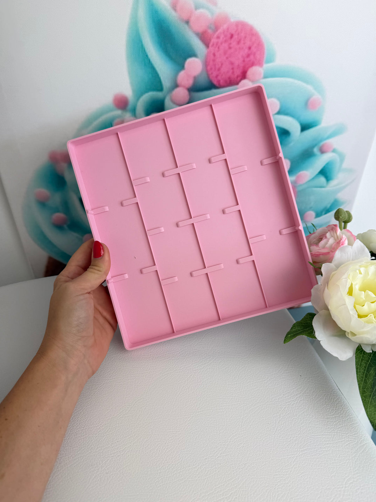 Diamond Painting Coverminder "Tablett + Deckel" 3D-Druck (Aufbewahrung) Set (rosa)