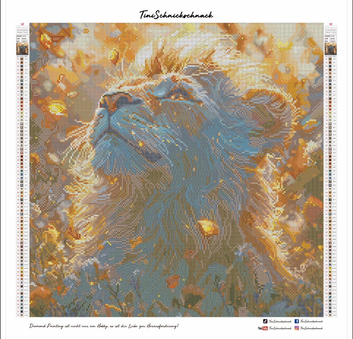 Diamond Painting Bild "Löwenkönig" von Lisa Morgan 50x50cm (inkl. Feenstaub) TSS-857