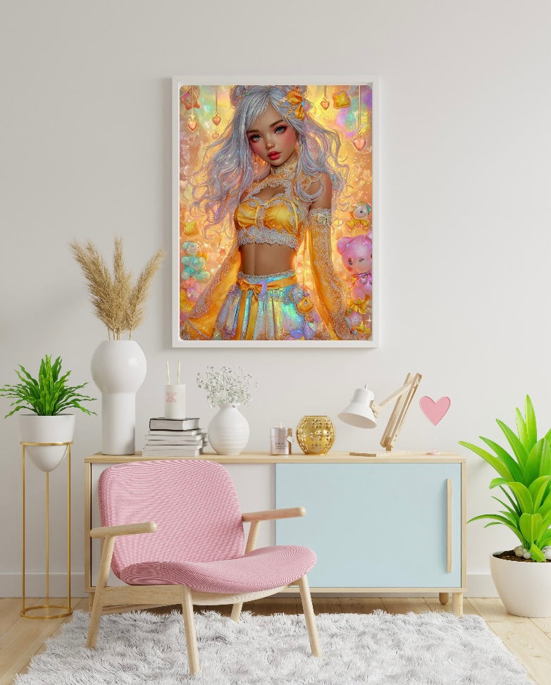 BILD DES TAGES! Diamond Painting Bild "Mrs. Cleo Candy" von AI-Artist Sandrietta_ai (Sondersteine Special) 50x70cm TSS-877 + gratis Überraschungscoverminder