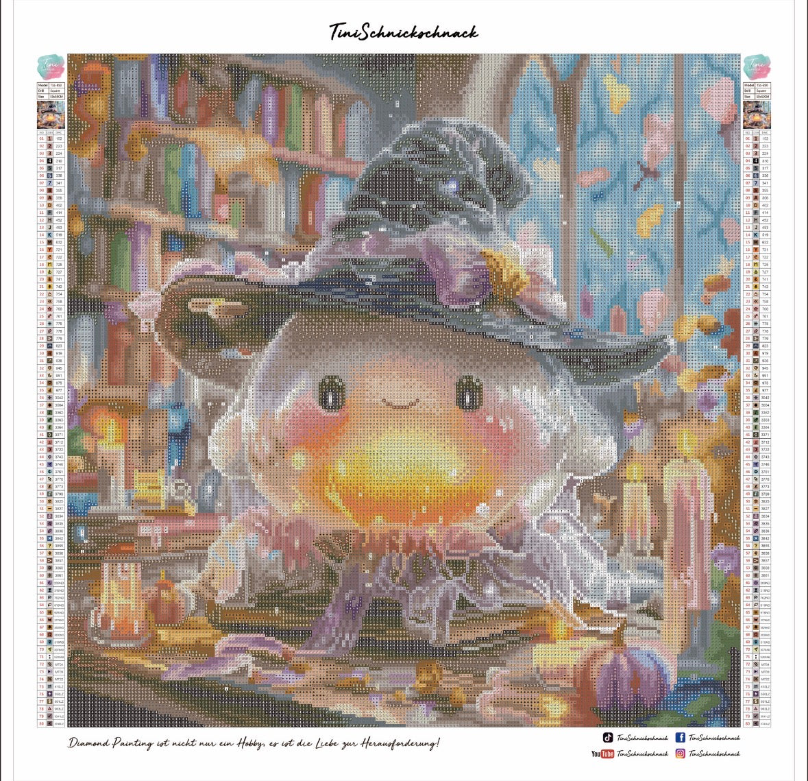 Diamond Painting Bild Halloween "Zaubergeist" von Lisa Morgan 50x50cm (Sondersteine-Special) TSS-850