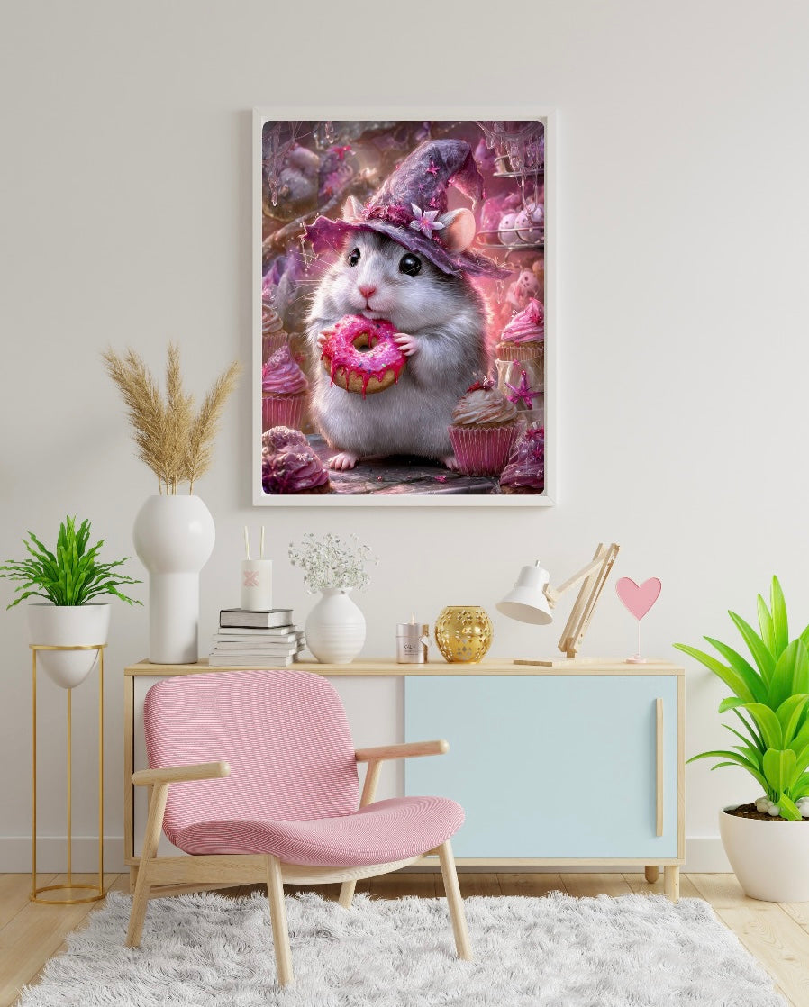 Diamond Painting Bild "Halloween Hamster Sally" von AI-Artist Sandrietta_ai (inkl. Feenstaub) 40x50cm TSS-865