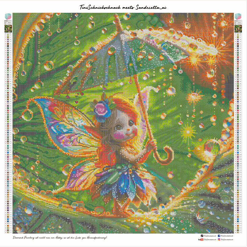 Diamond Painting Bild "Elfe Mira" von AI-Artist Sandrietta_ai (90 Farben) 70x70cm TSS-373