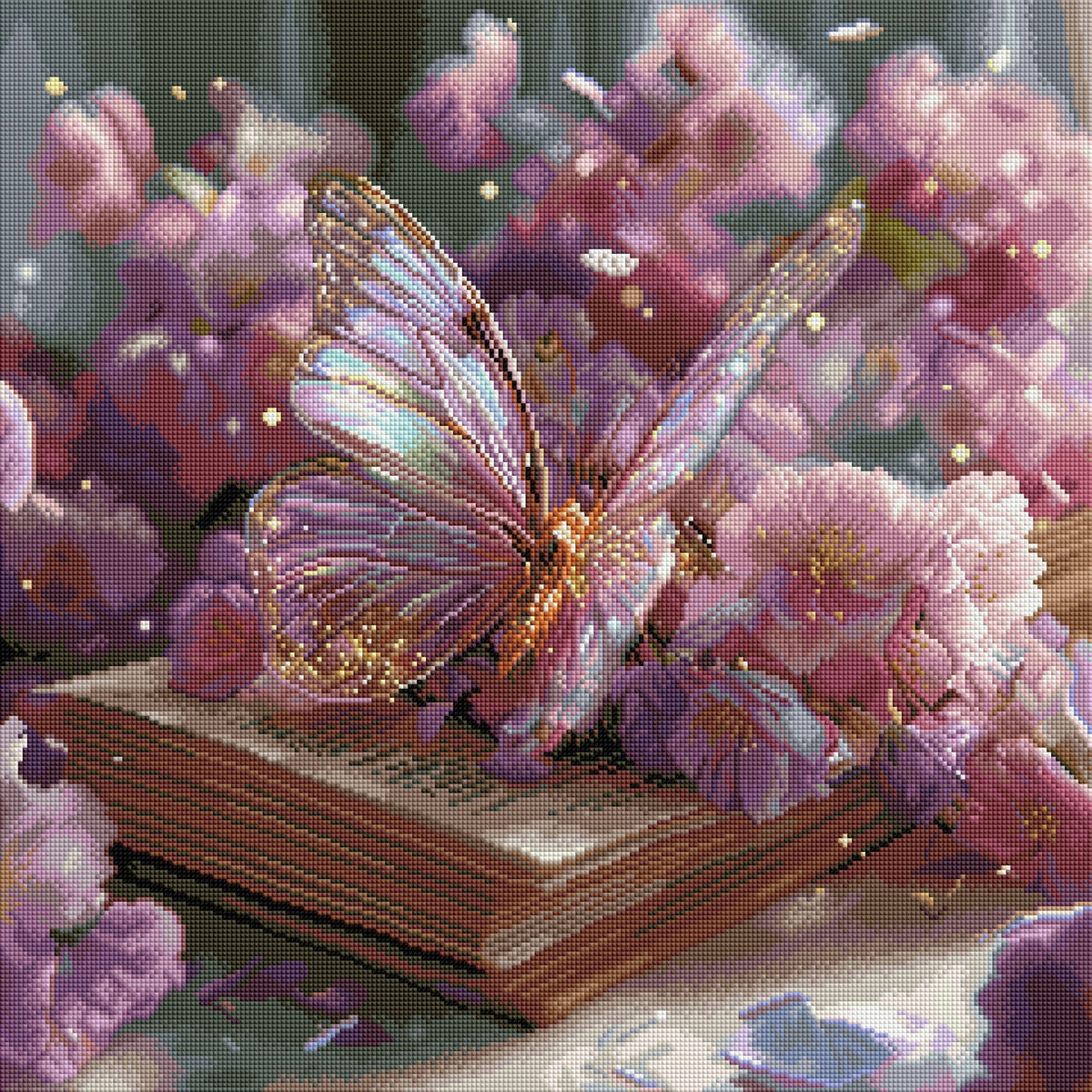 Diamond Painting Bild "Butterfly-Poesie" von TiniSchnickschnack 60x60cm (inkl. Metallic) TSS-833