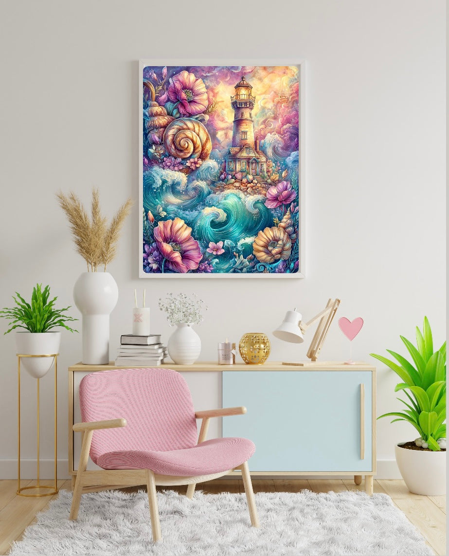 Diamond Painting XL Bild "Küstenjuwel" von AI-Artist Sandrietta_ai (Full Strass) 60x80cm TSS-779