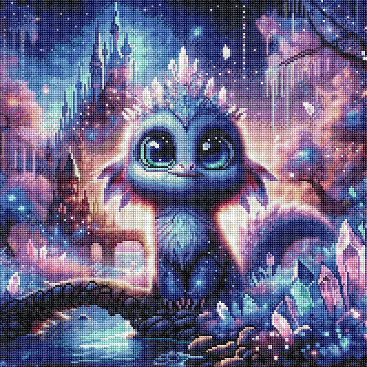 BILD DES TAGES! Diamond Painting Bild "Drache Duke" von AI-Artist Lexxy.ai 50x50cm (Full Strass) TSS-825 + gratis Überraschungscoverminder
