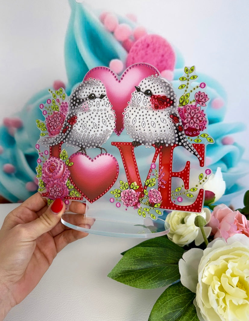Diamond Painting Aufsteller "Love-Birds" 20x17cm (AH514)