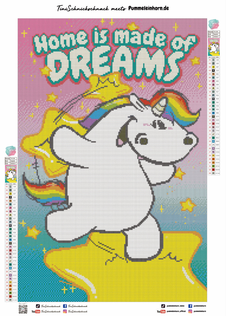 Diamond Painting Bild "Made of Dreams" von Pummeleinhorn 40x60cm (inkl. Fairy Dust)