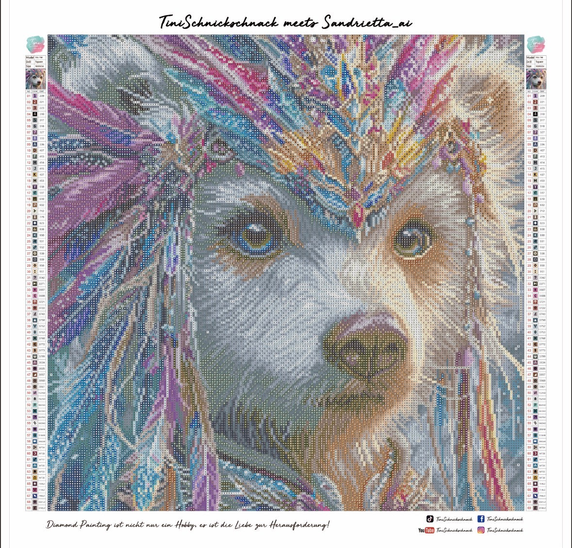 Diamond Painting Bild „White Bear" von AI-Artist Sandrietta.ai 50x50cm (Sondersteine Special) TSS-798