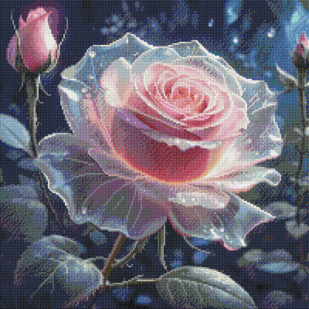 Diamond Painting Bild "Glasrose" 50x50cm (Full Strass) TSS-547