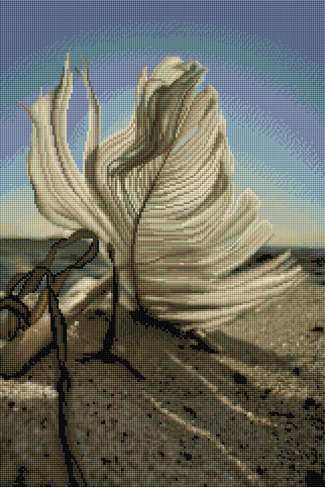 Diamond Painting Bild "Feder am Sandstrand" von TiniSchnickschnack 40x60cm (inkl. Metallic) TSS-744