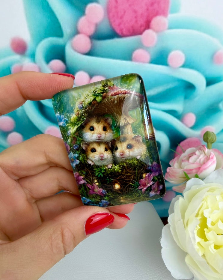 Diamond Painting Cover Minder "Feldmäuse im Geheimversteck" (CM)
