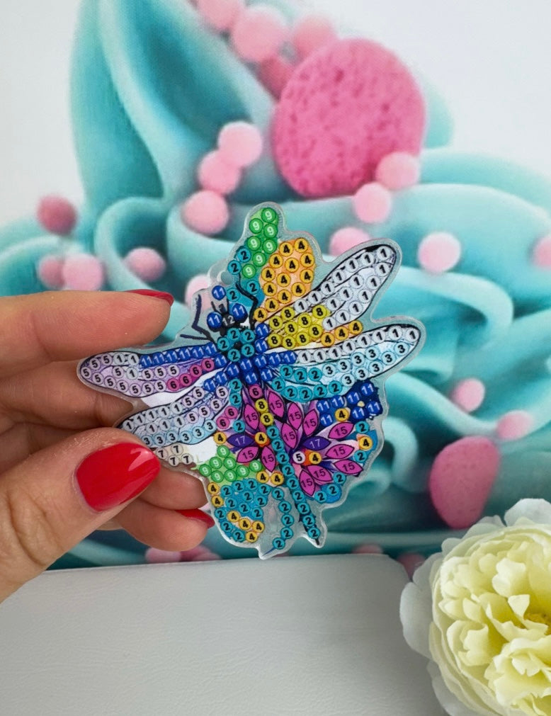 Diamond Painting Schlüsselanhänger "Libellen" 6 Stück Anhänger (AH002)