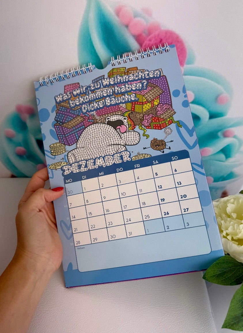 SCHNÄPPCHEN! Diamond Painting Wandkalender "Pummeleinhorn" Kalender 2026