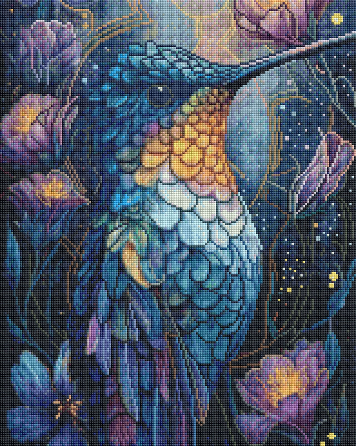 Diamond Painting Bild "Modern Art - Kolibri" von AI-Artist Sandrietta_ai (inkl. Feenstaub) 40x50cm TSS-714