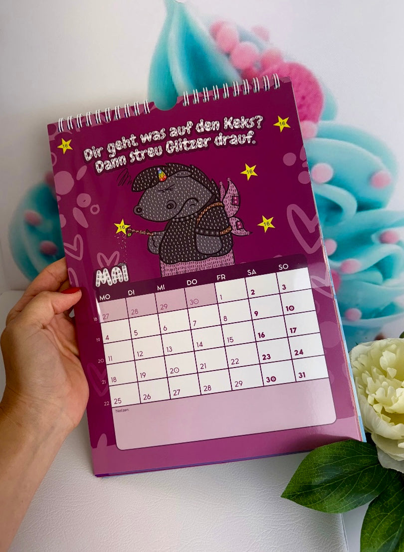 SCHNÄPPCHEN! Diamond Painting Wandkalender "Pummeleinhorn" Kalender 2026