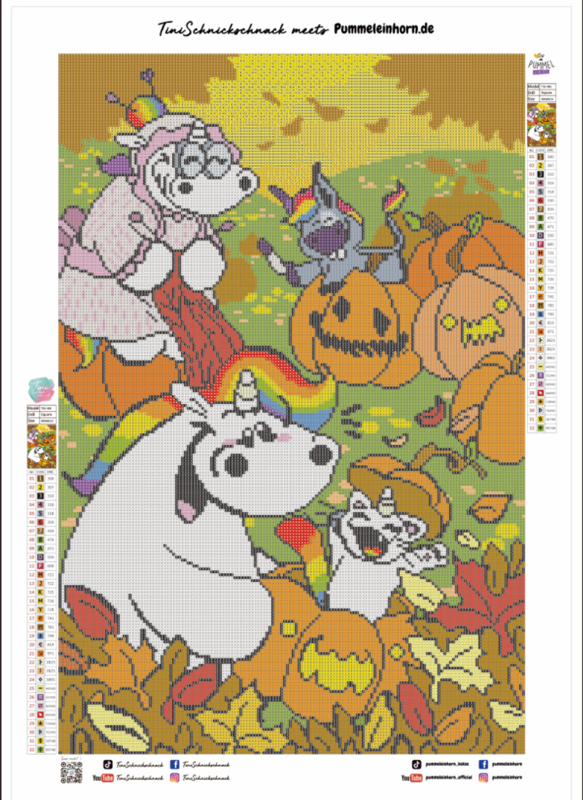 Diamond Painting Jahreszeiten Bild "Herbst" von Pummeleinhorn 40x60cm (inkl. Feenstaub)