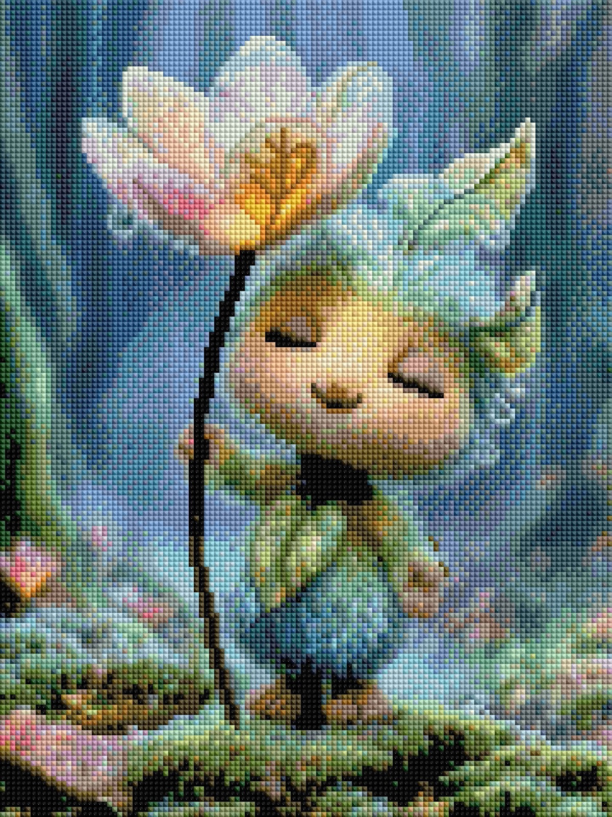 Diamond Painting Bild "Blümli" von AI-Artist Sandrietta_ai (inkl. Feenstaub) 30x40cm TSS-753