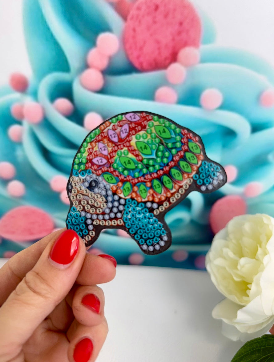 *VORVERKAUF! Diamond Painting Magnete "Bunte Schildkröten" 6Stk