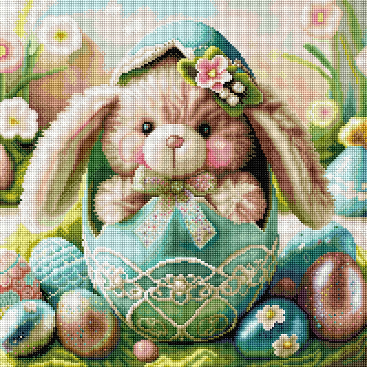 Diamond Painting Bild "Ostererwachen" von AI-Artist Sandrietta_ai (inkl. Feenstaub) 50x50cm TSS-770
