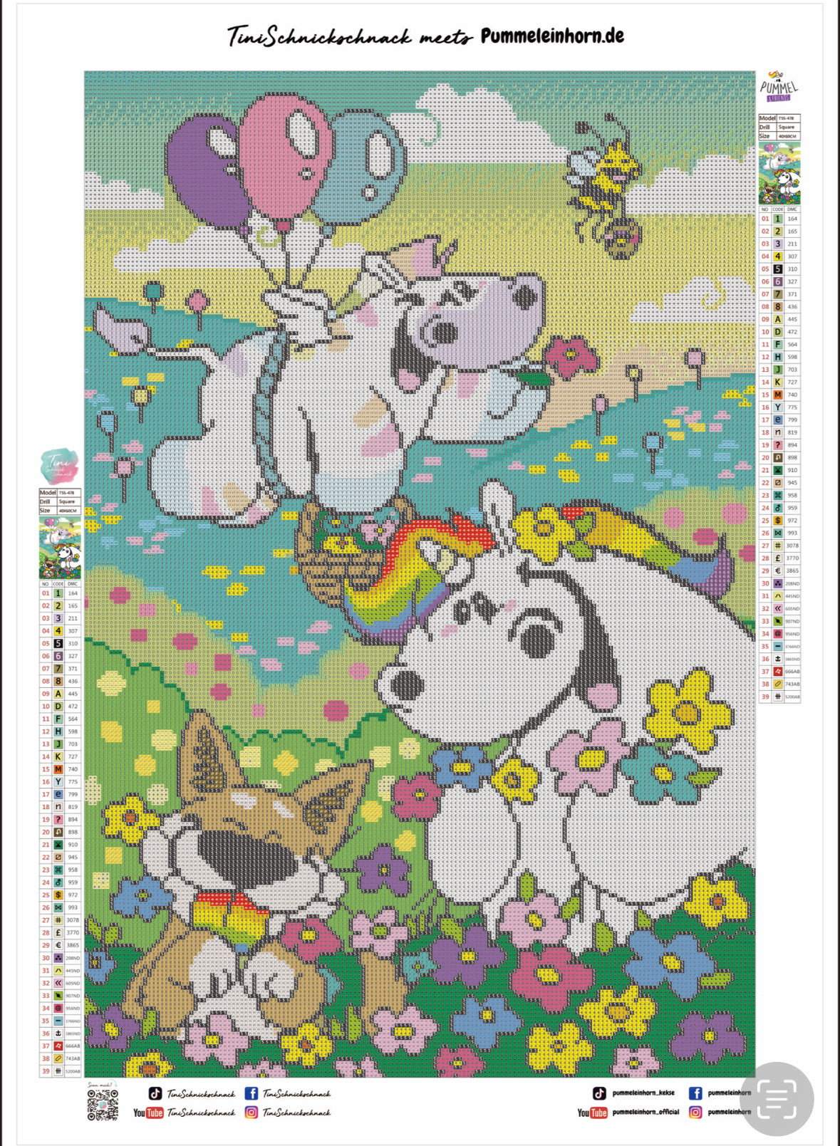Diamond Painting Jahreszeiten Bild "Frühling" von Pummeleinhorn 40x60cm (inkl. Feenstaub)
