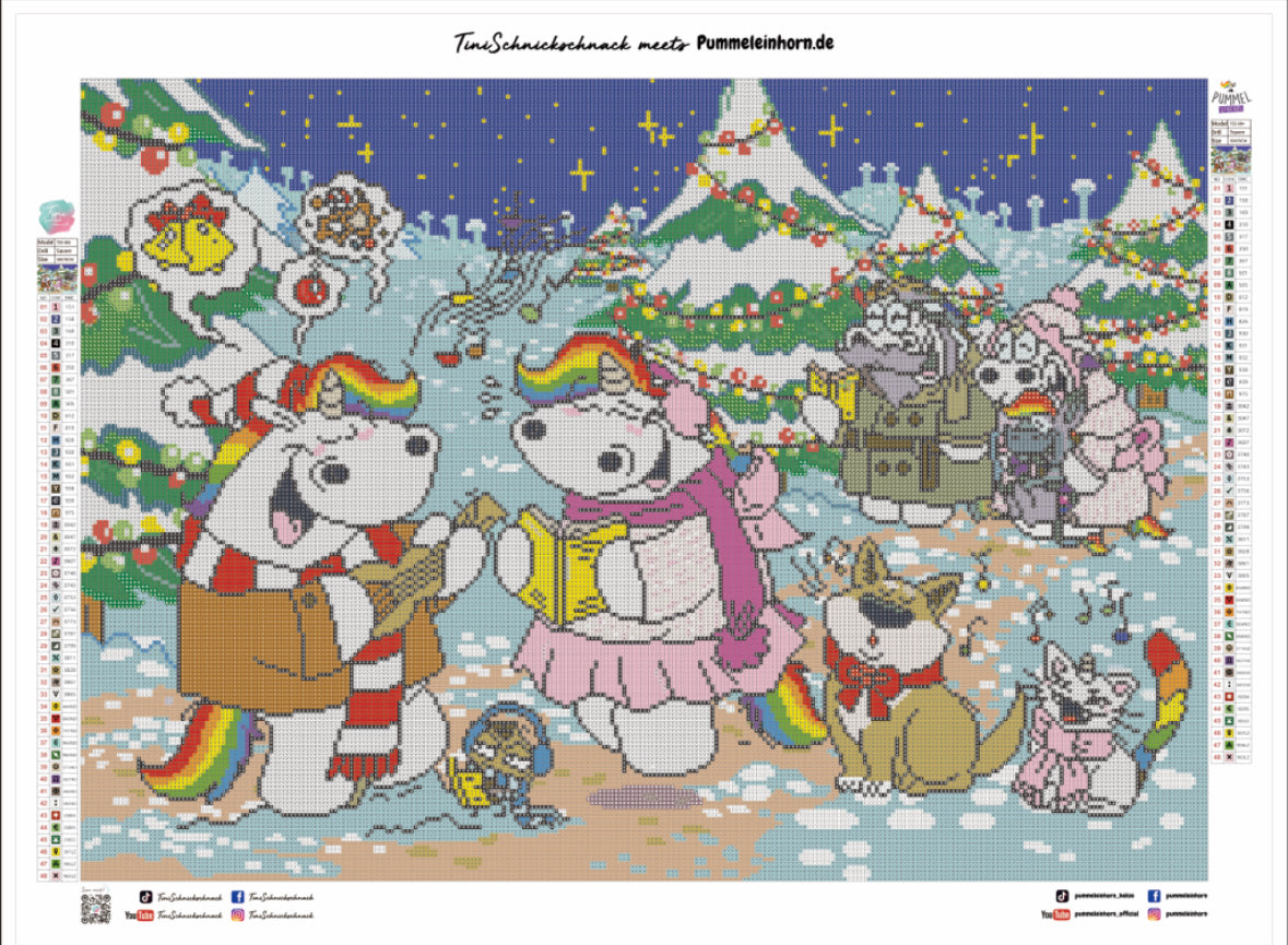 Diamond Painting Bild "Pummels fröhliche Wintermelodie" von Pummeleinhorn 50x70cm (inkl. Feenstaub) TSS-684