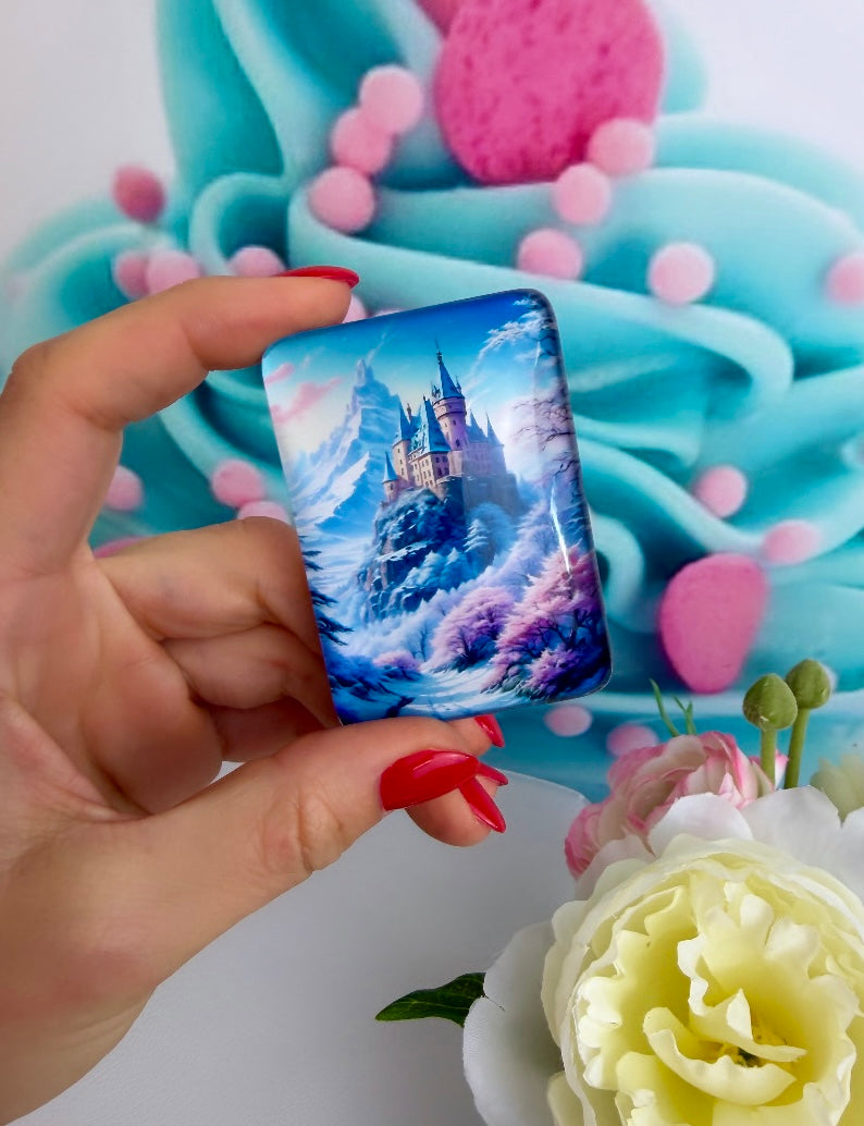 Diamond Painting Cover Minder "Winterliches Bergschloss" (CM)