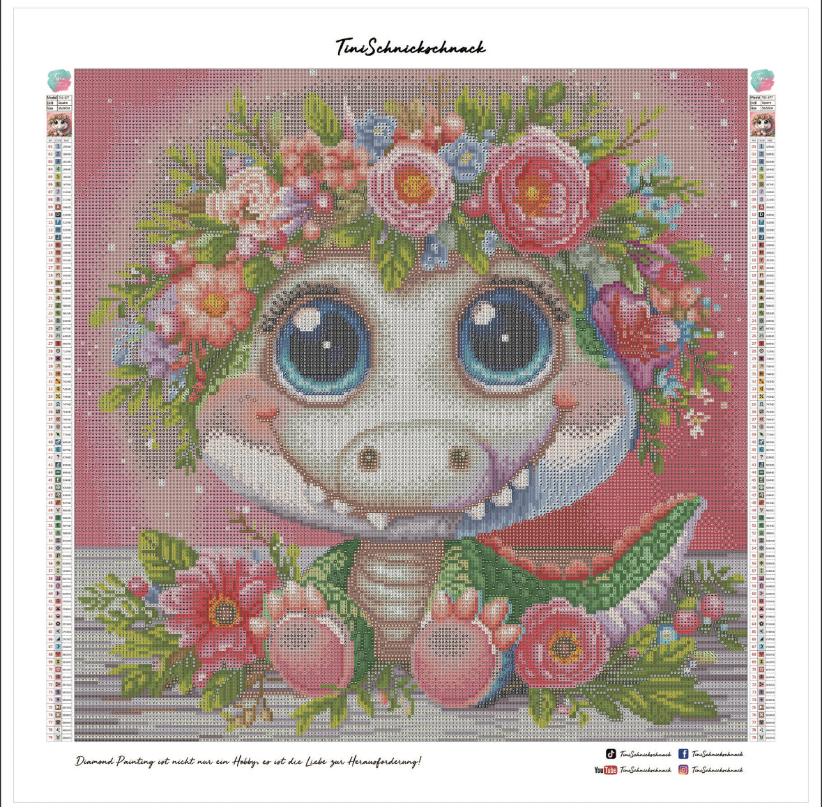 Diamond Painting Bild Krokodil "Kiki" -Feenstaub Steine- (TSS-677)