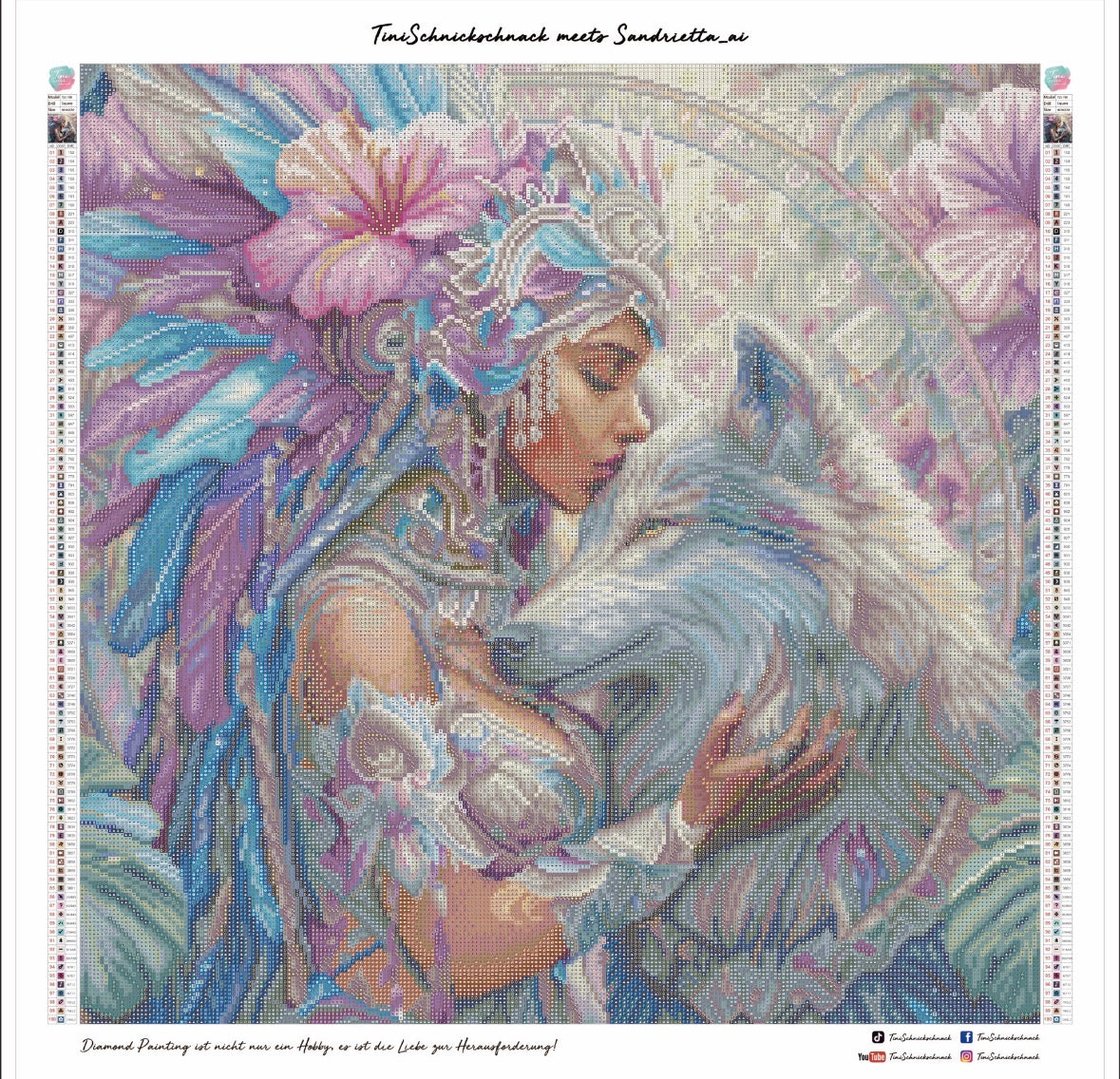 Diamond Painting Bild "Königin der Wildnis" von AI-Artist Sandrietta_ai 60x60cm (inkl. Feenstaub) TSS-780