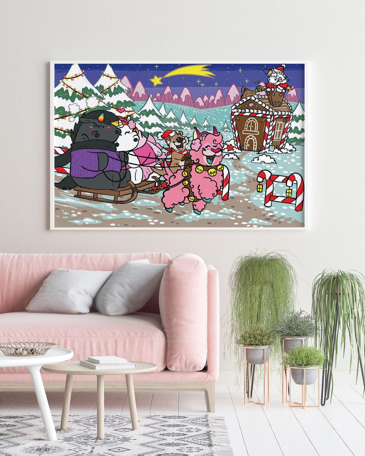 Diamond Painting Bild "Sterne, Schnee & Zuckerstangen" von Pummeleinhorn 50x70cm (inkl. Feenstaub) TSS-683