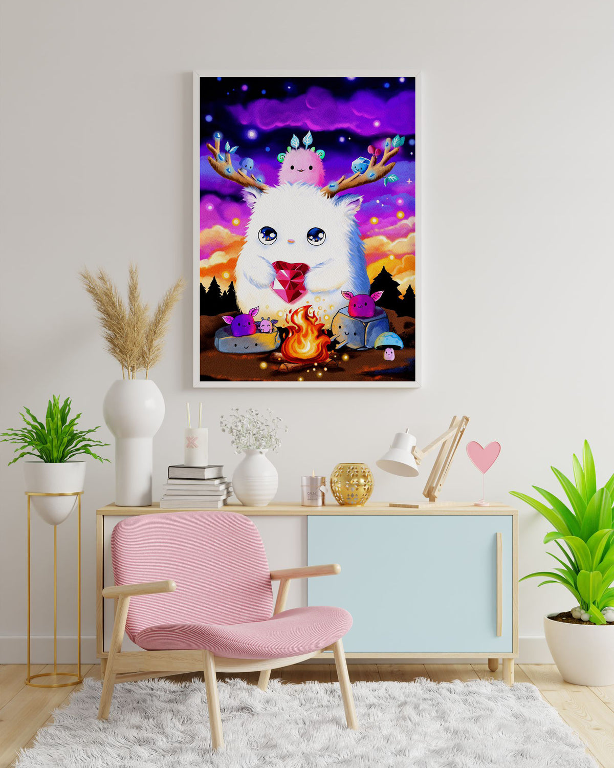 Diamond Painting Künstlerbild “Waldgeister am Lagerfeuer" von TinyTami 50x70cm (Sondersteine-Special) TSS-886