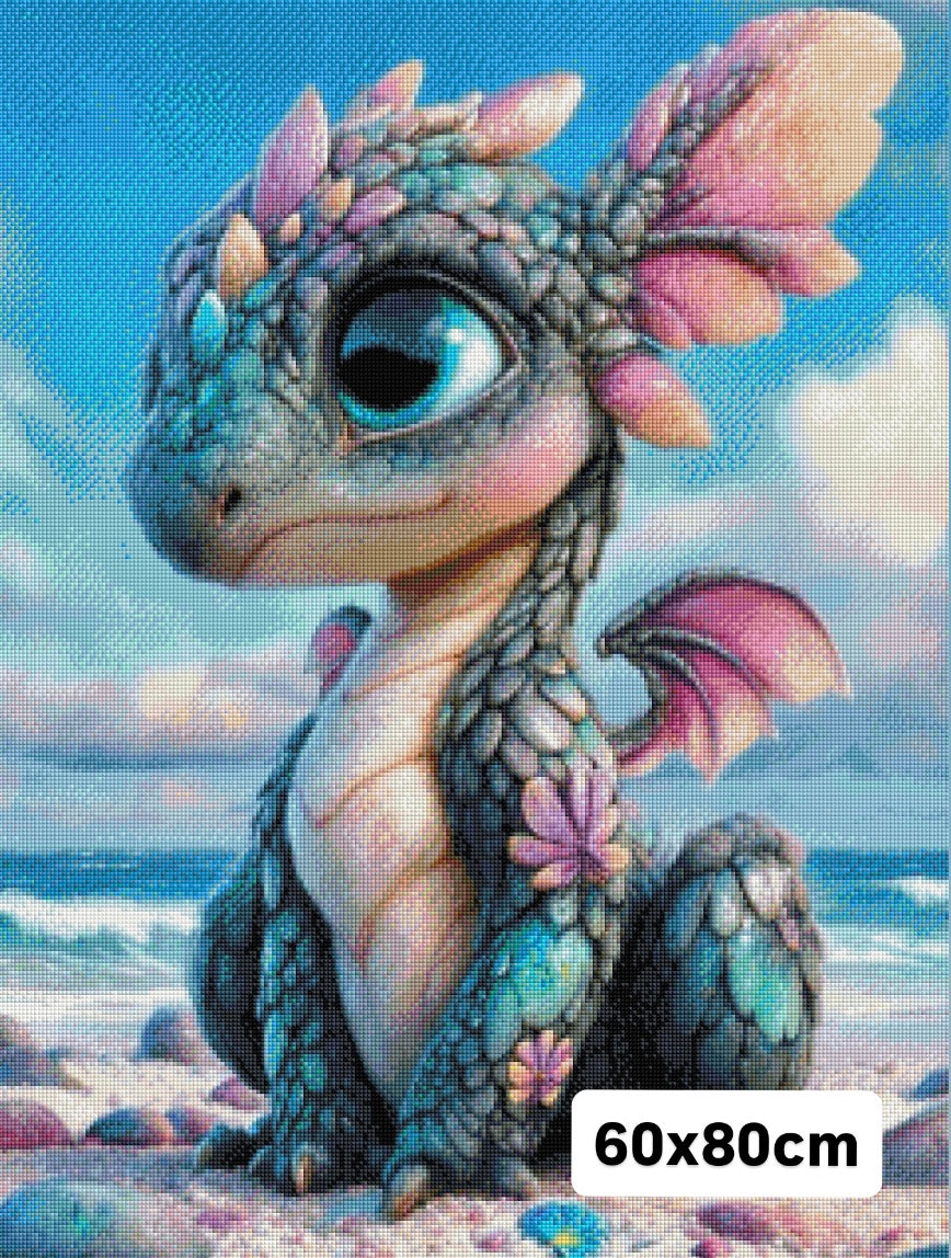 Diamond Painting Bild Drache "Spike"  -Feenstaub Steine-