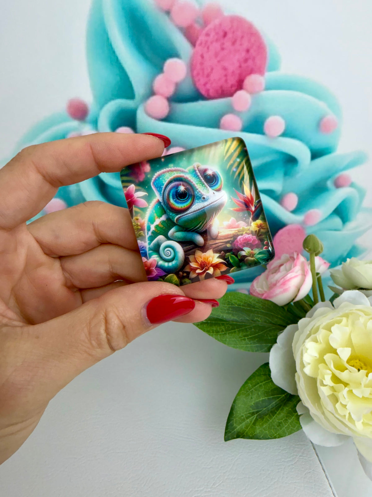Diamond Painting Cover Minder "Chamäleon Chipsy" (CM)