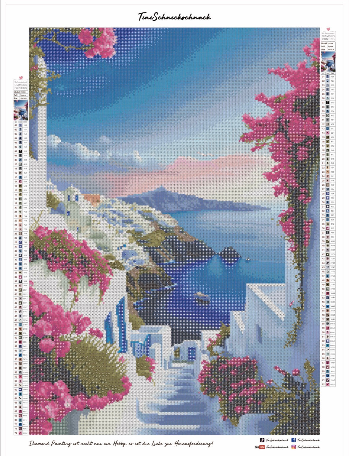 Diamond Painting Bild "Santorini Flair" von TiniSchnickschnack 50x70cm (inkl. Feenstaub) TSS-884