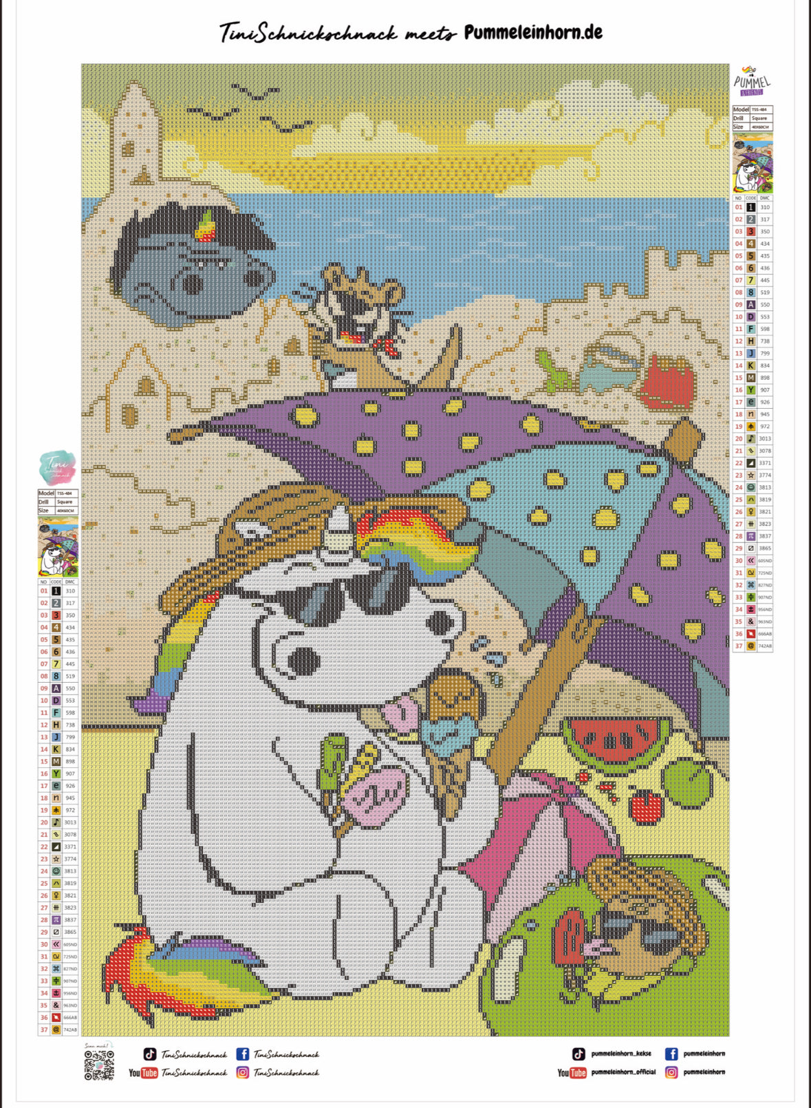 Diamond Painting Jahreszeiten Bild "Sommer" von Pummeleinhorn 40x60cm (inkl. Feenstaub)