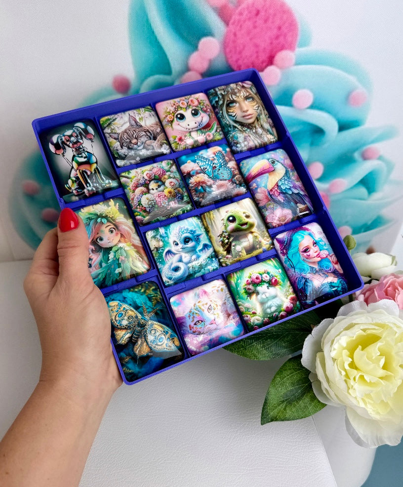 Diamond Painting Coverminder "Tablett + Deckel" 3D-Druck (Aufbewahrung) Set (rosa)