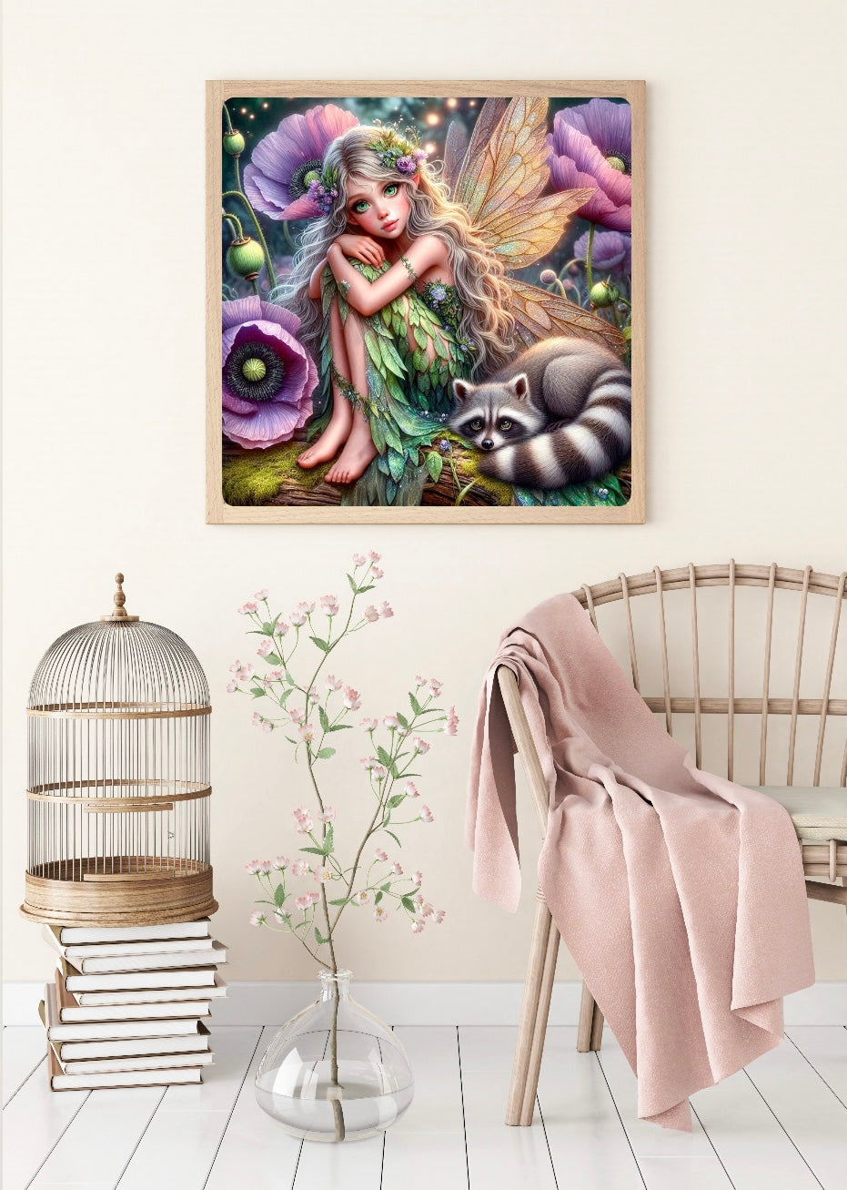 Diamond Painting Bild "Aurelia - Kind des Waldes" von AI-Artist Sandrietta_ai (inkl. Feenstaub) 50x50cm TSS-720