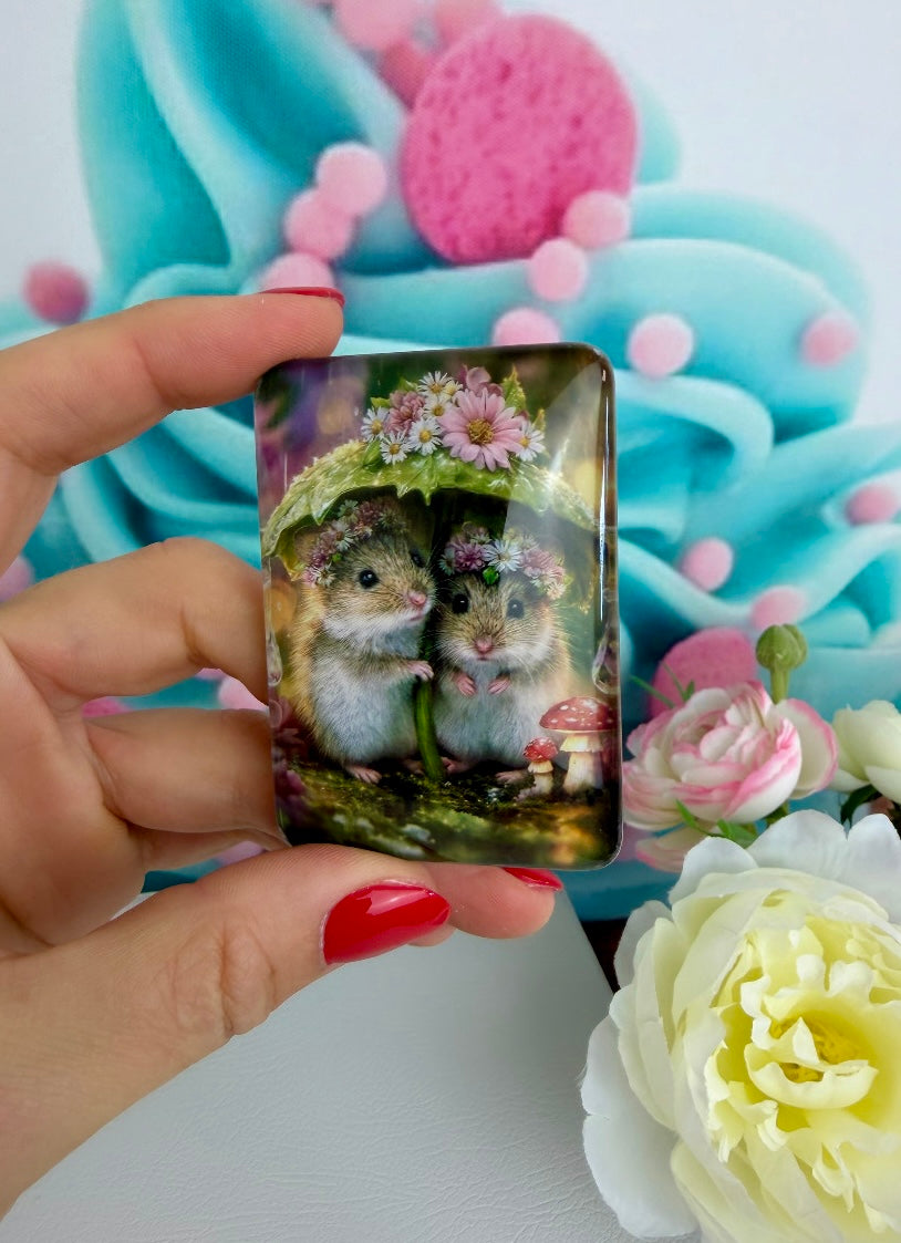 Diamond Painting Cover Minder "Waldfreunde unterm Blütenschirm"  (CM)