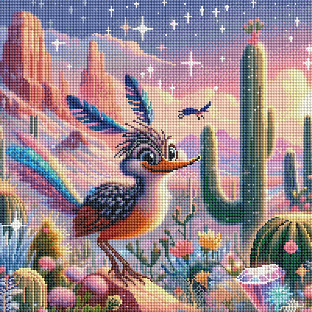 Diamond Painting Bild "Roadrunner" von AI-Artist Lexxy.ai (inkl. Feenstaub) 50x50cm TSS-705
