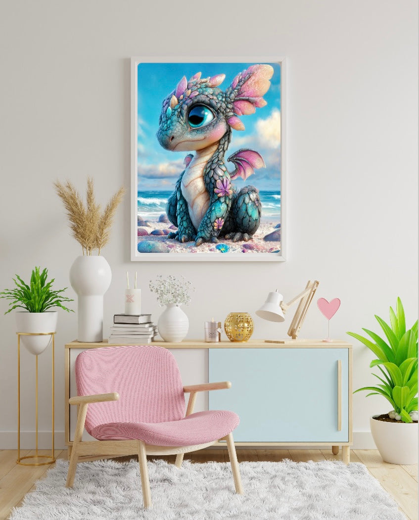 Diamond Painting Bild Drache "Spike"  -Feenstaub Steine-