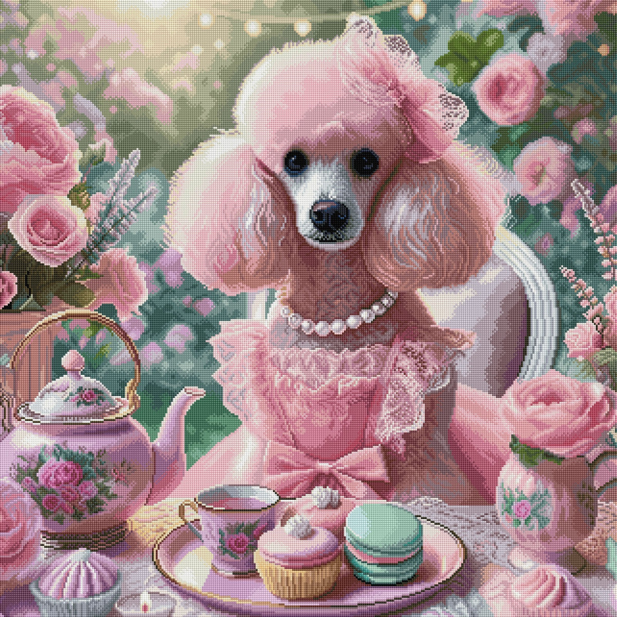 Diamond Painting Bild Pudeldame „Colette" von TiniSchnickschnack 80x80cm (inkl. Strass & Candy Stones) TSS-700
