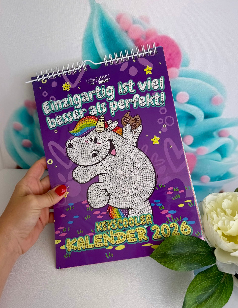 SCHNÄPPCHEN! Diamond Painting Wandkalender "Pummeleinhorn" Kalender 2026