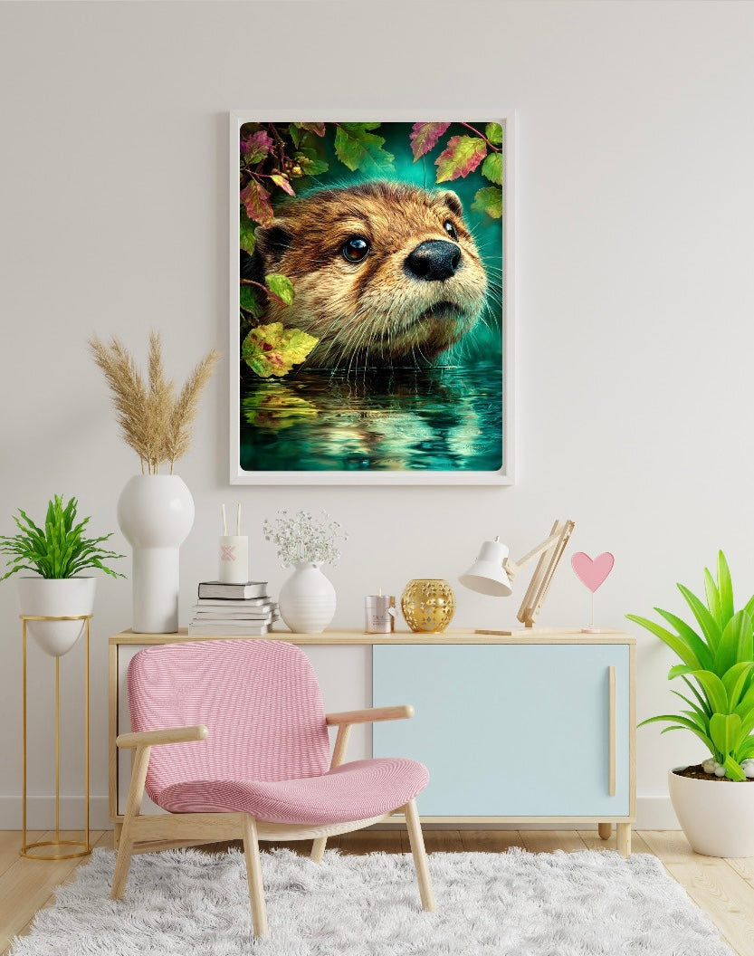 Diamond Painting Bild "Otter-Portrait" von AI-Artist Sandrietta_ai (inkl. Feenstaub) 40x50cm TSS-741