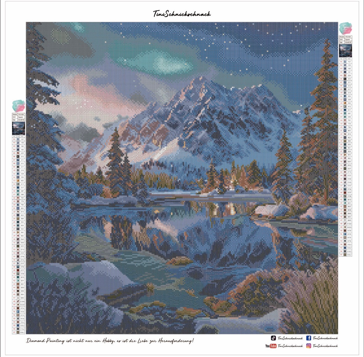 Diamond Painting Bild "Bergidylle" von TiniSchnickschnack 60x60cm (inkl. Metallic) TSS-828