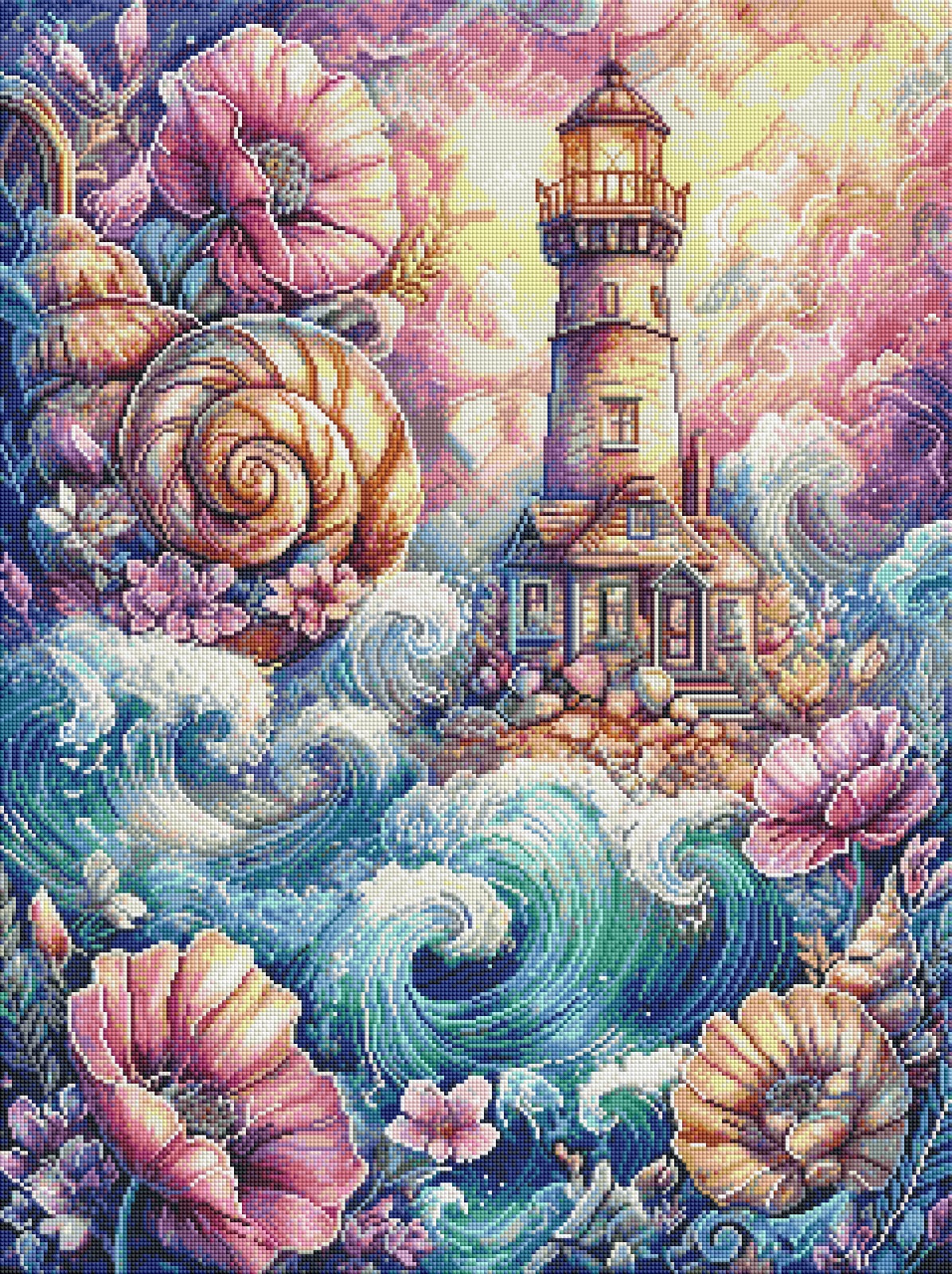 Diamond Painting XL Bild "Küstenjuwel"  von AI-Artist Sandrietta_ai (Full Strass) 60x80cm TSS-779