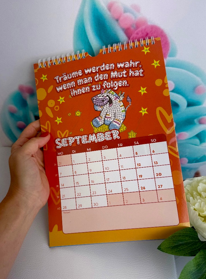 SCHNÄPPCHEN! Diamond Painting Wandkalender "Pummeleinhorn" Kalender 2026
