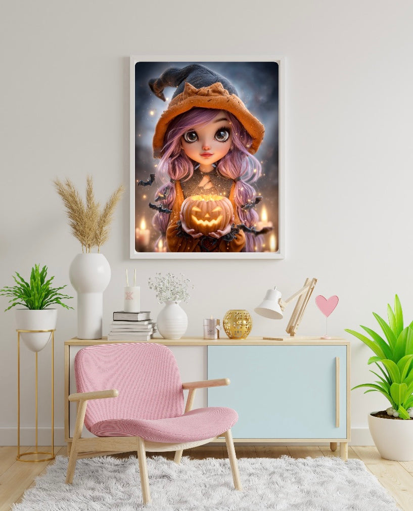 Diamond Painting Bild "Hexe Meggie" von AI-Artist Sandrietta_ai (inkl. Feenstaub) 30x40cm TSS-860