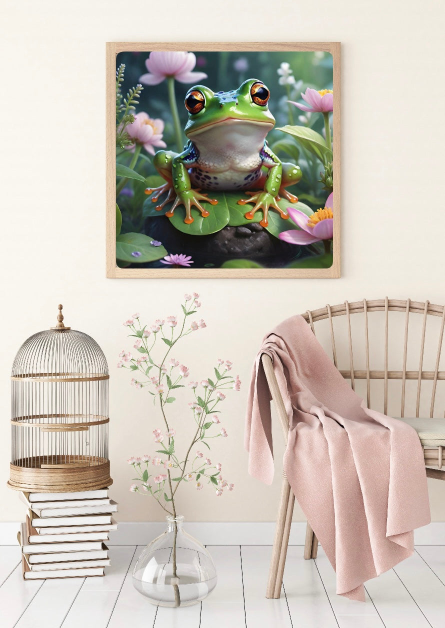 Diamond Painting TiniSchnickschnack Bild Frosch "Fred" 50x50cm (inkl. Strass & Metallic) TSS-554