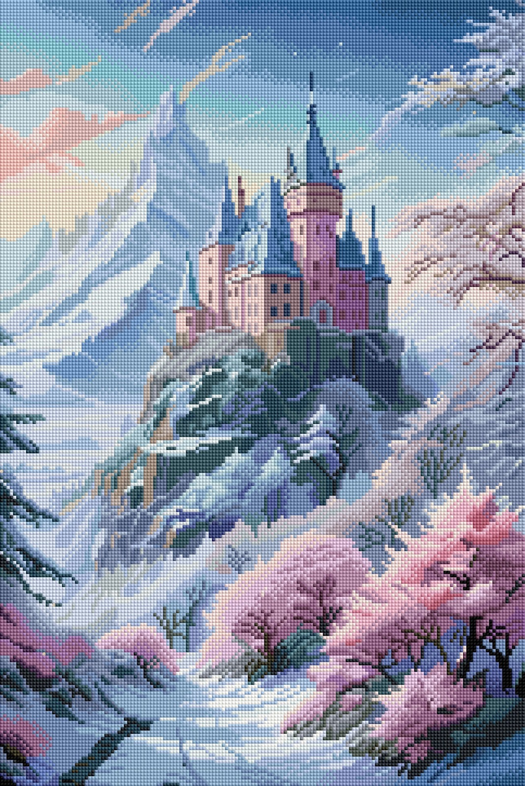 Diamond Painting Bild "Winterliches Bergschloss" von TiniSchnickschnack 40x60cm (inkl. Feenstaub) TSS-885
