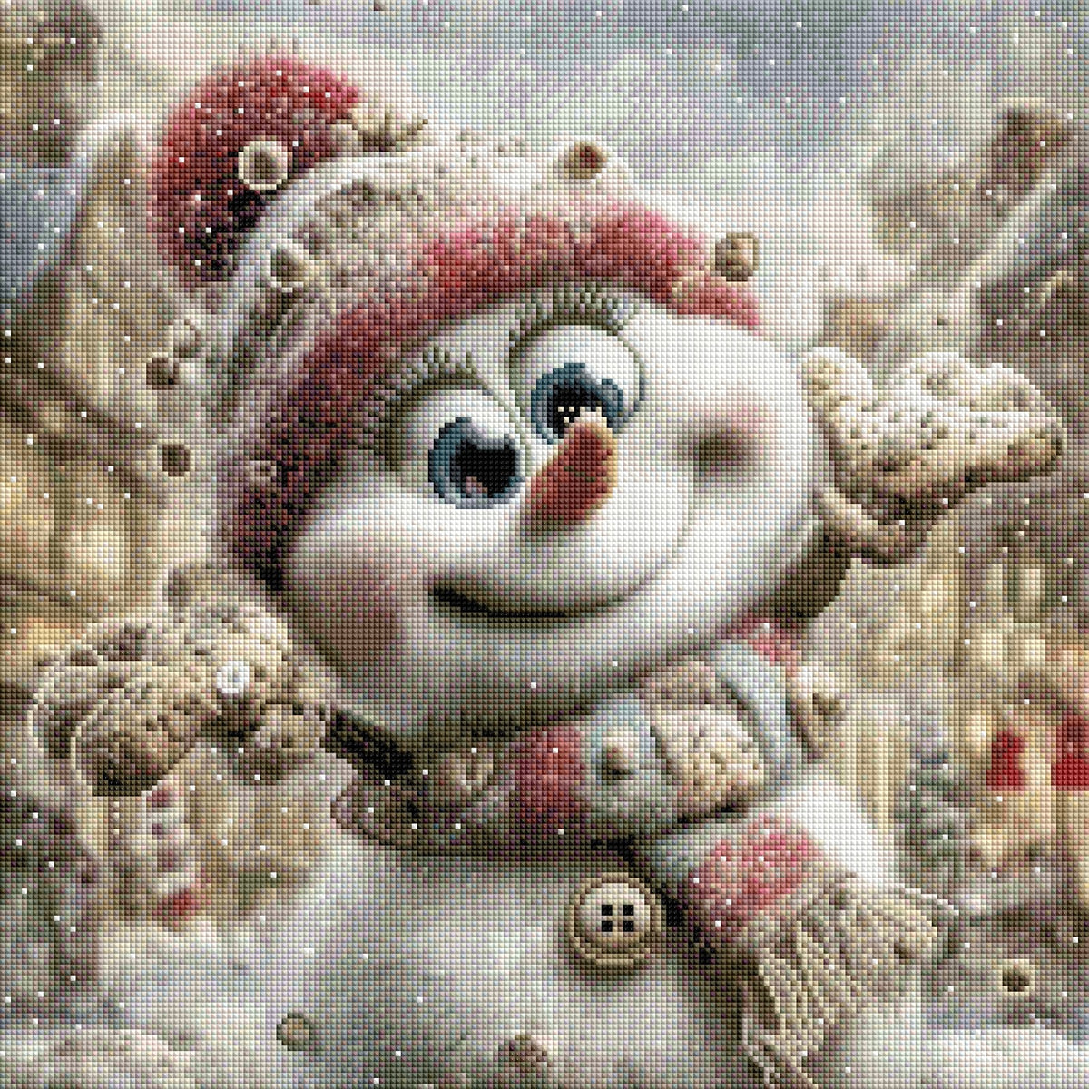 Diamond Painting Bild "Schneemann Snowi`s Wintercharme" von Lisa Morgan 50x50cm (inkl. Feenstaub) TSS-876